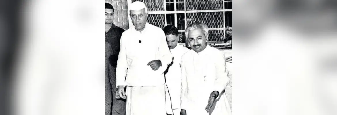 Brahm Prakash with Jawaharlal Nehru in 1952 